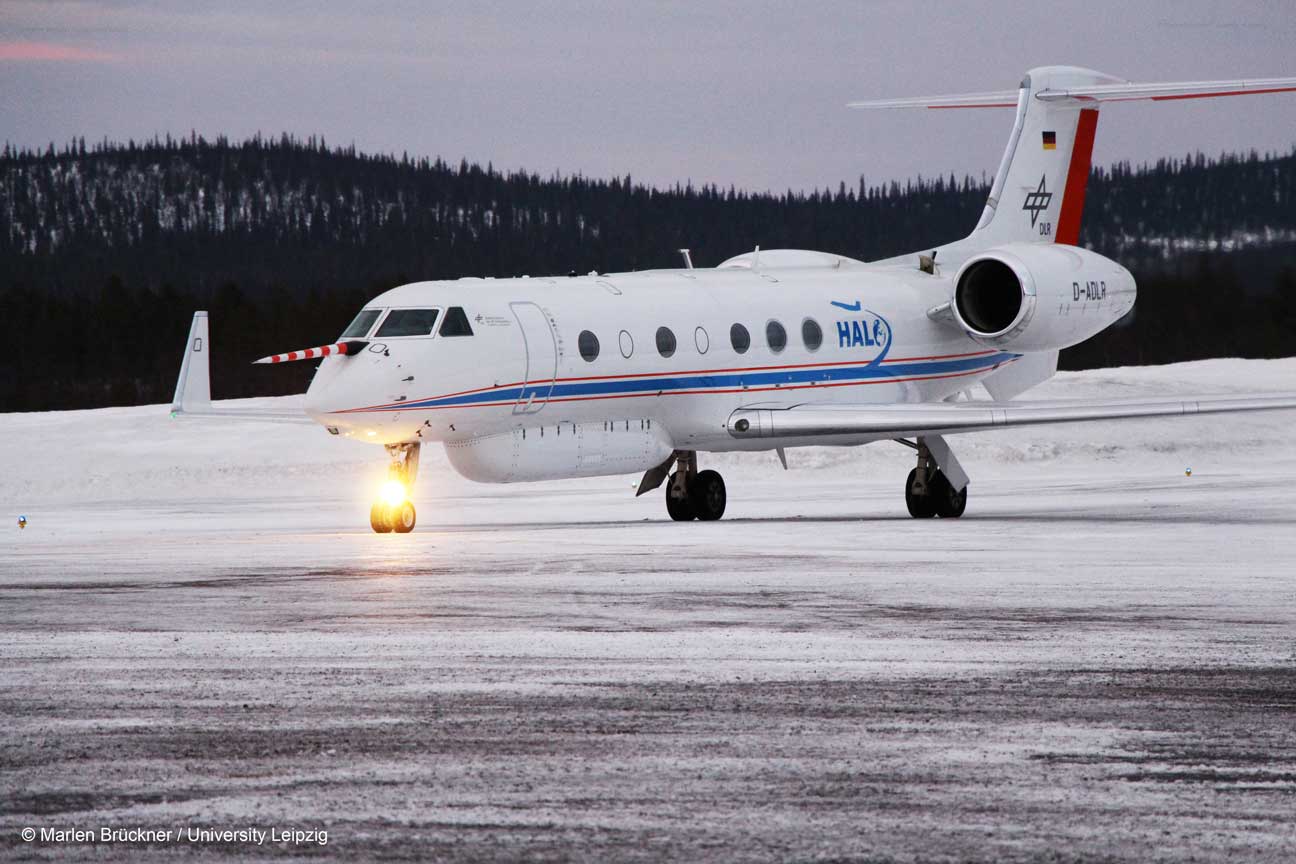 HALO research aircraft during HALO-[ac3] in Kiruna, Sweden